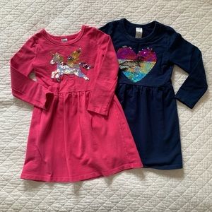 Carter play dresses with sequin flip designs, size 4
